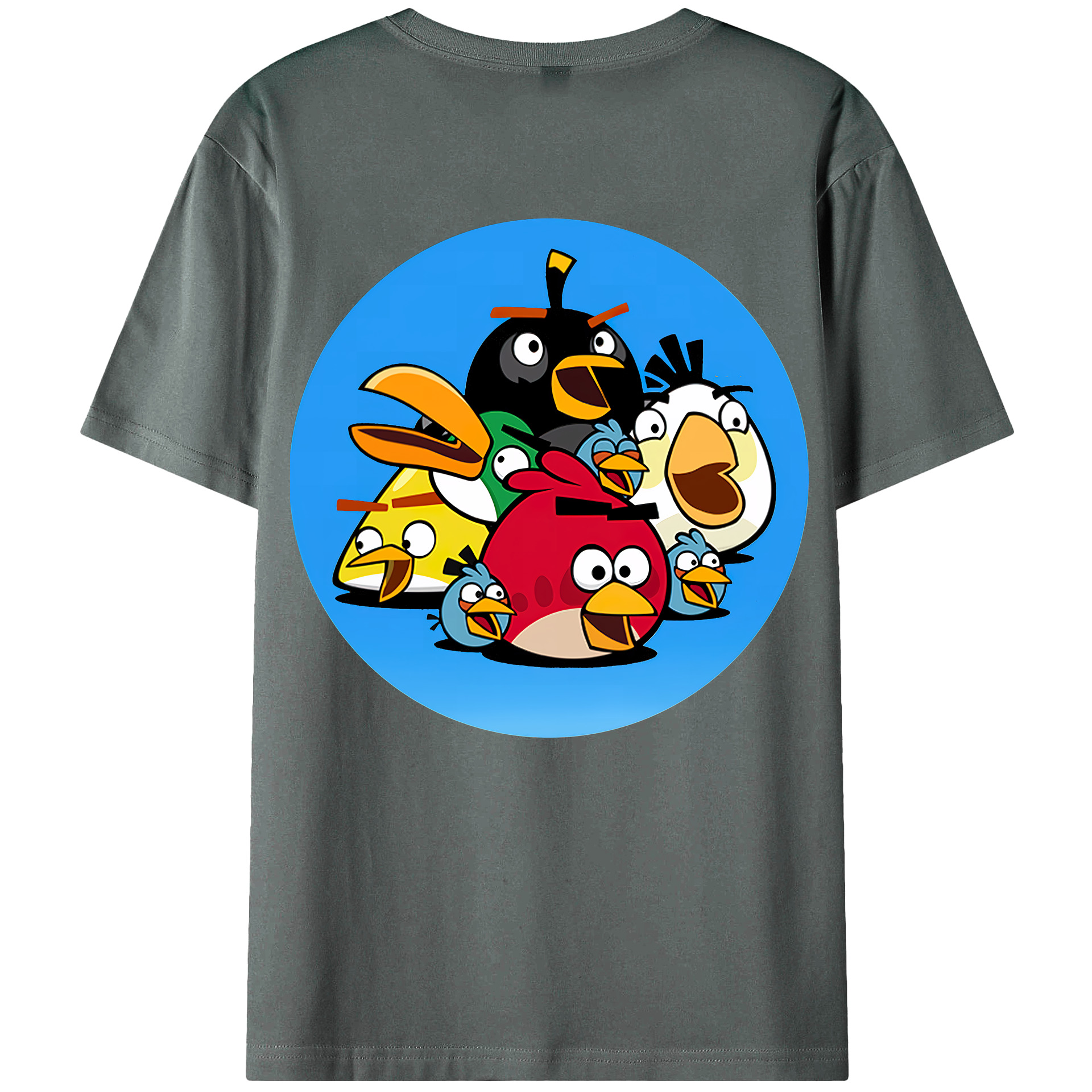 （画像用） Angry Birds アングリーバード 綿100％半袖Tシャツ（背面プリント）